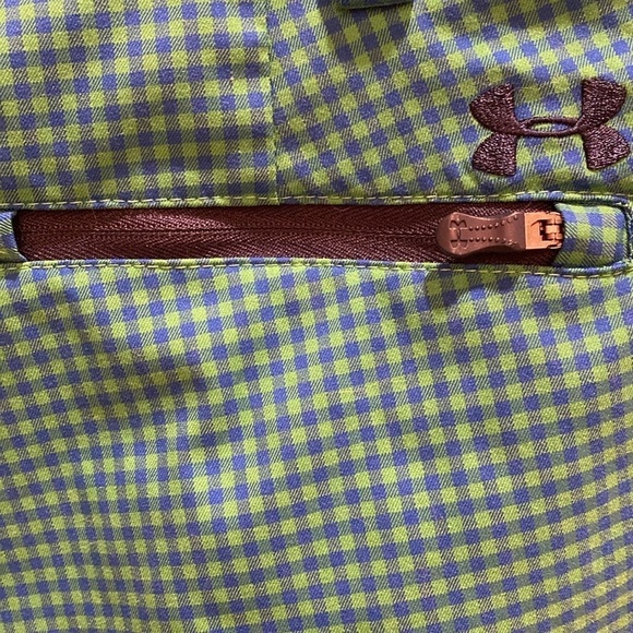 Under Armour Golf Shorts blue green gingham size 32 - Picture 6 of 7